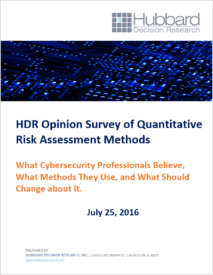 HDR Opinion Survey of Quantitative Risk Assessment Methods